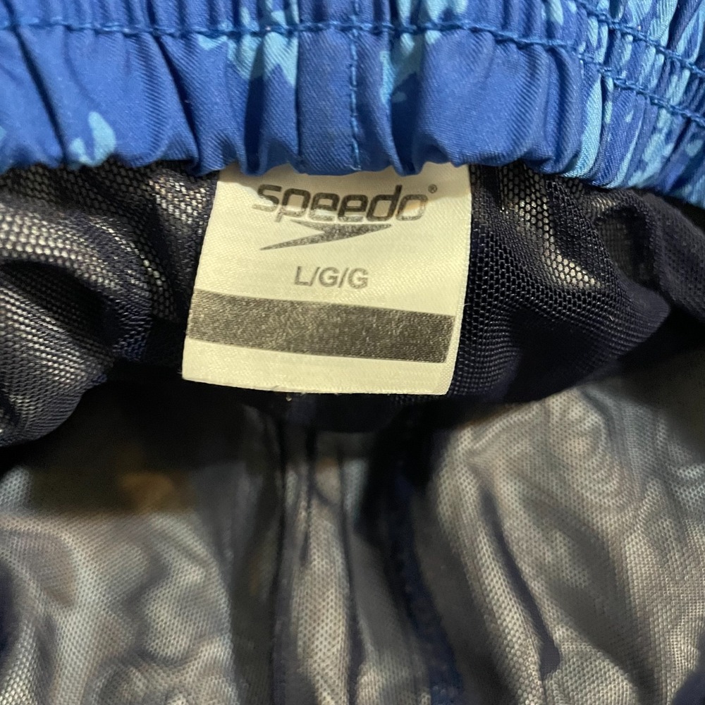 Speedo Swim Trunks Mens Large Blue Floral Mesh Lined 6in Inseam Boardshort - Picture 3 of 7